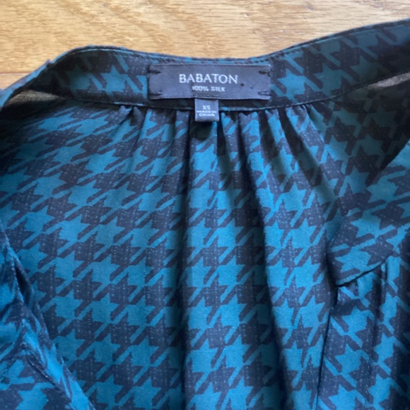 Aritzia 100% silk green houndstooth Bennett dress, XS - Picture 5 of 9